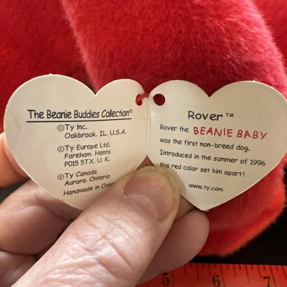 TY Beanie Buddy- Rover Red Puppy‎ Dog 12